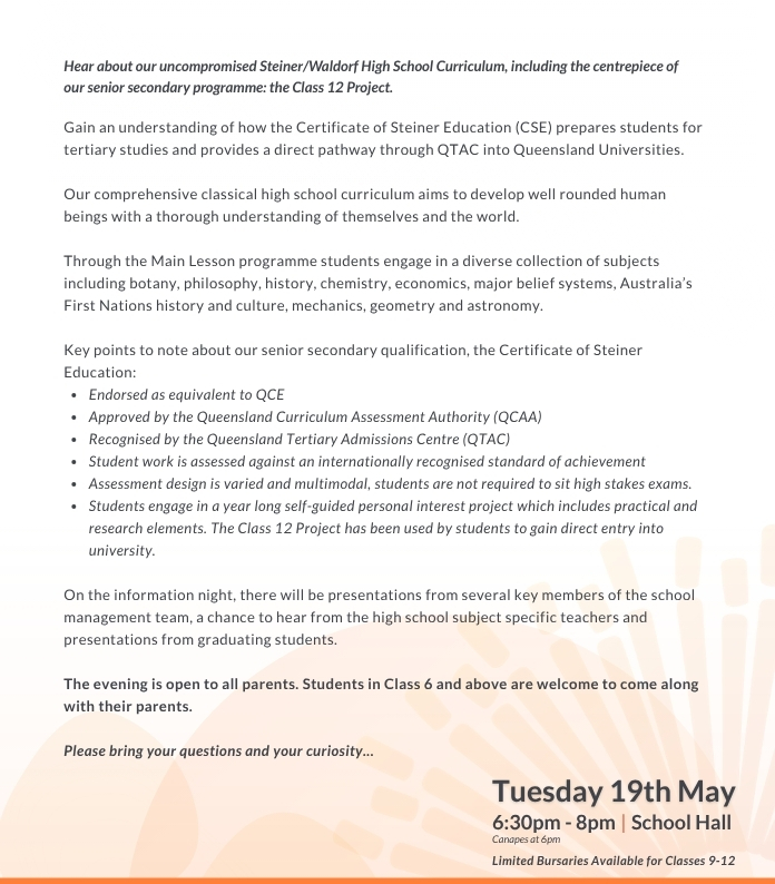 high school information night
